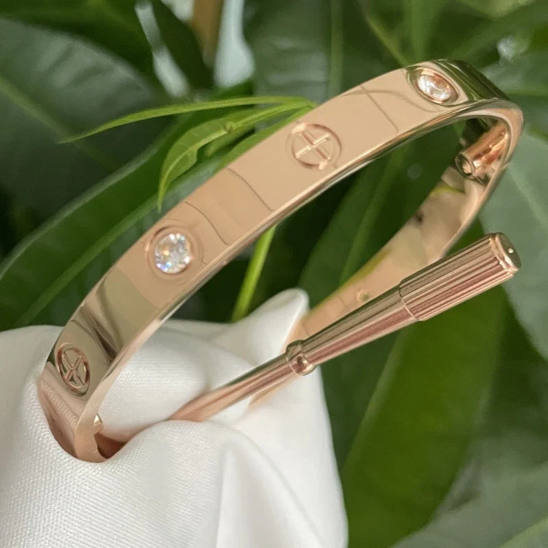 Luxury Brand Jewelry Fashion Stainless Steel Charm Luxury Jewelry Bangle SCREW Cartierreds Bracelets Couple Gift