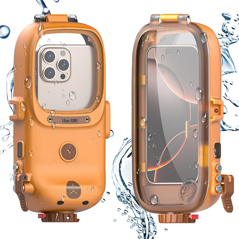 15 Meter Deep Bluetooth Waterproof Mobile phone Case For iPhone 17 Air 16 15 14 13 12 11Pro Max Samsung xiaomi phone Case