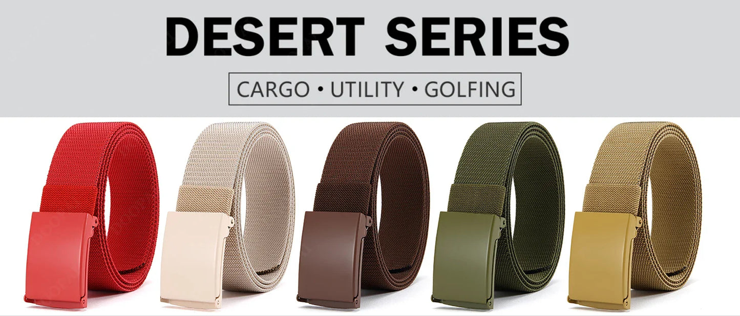 Men Female Belts Military Nylon Adjustable Belt Outdoor Travel Tactical Waist Belt with Plastic Buckle for Pants 125cm