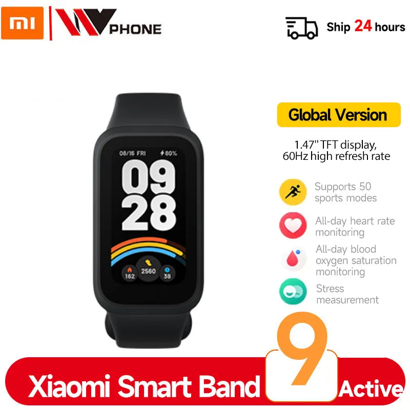 Global Version Xiaomi Smart Band 9 Active 1.47'' TFT display Xiaomi Band 9 Active Mi Band 9 Active Up to 18-day battery life