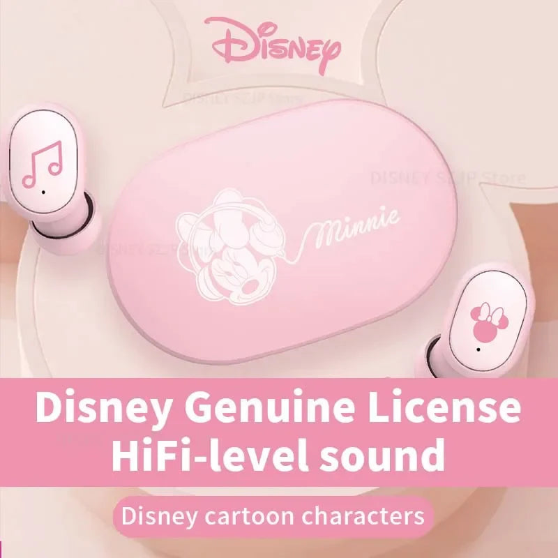 Disney Original Earbuds E6S Mini Cartoon Wireless Earphones Bluetooth 5.3 HIFI Sound Noise Reduction Headphone Long Battery Life