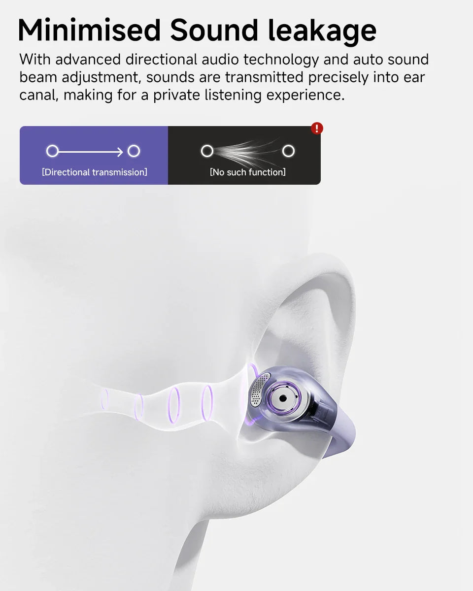 QCY Crossky C30 Open Ear Wireless Earphones Bluetooth 5.4 Spatial Audio Stable Fit OWS Earbuds 4 Mic ENC Multi-Point Connection
