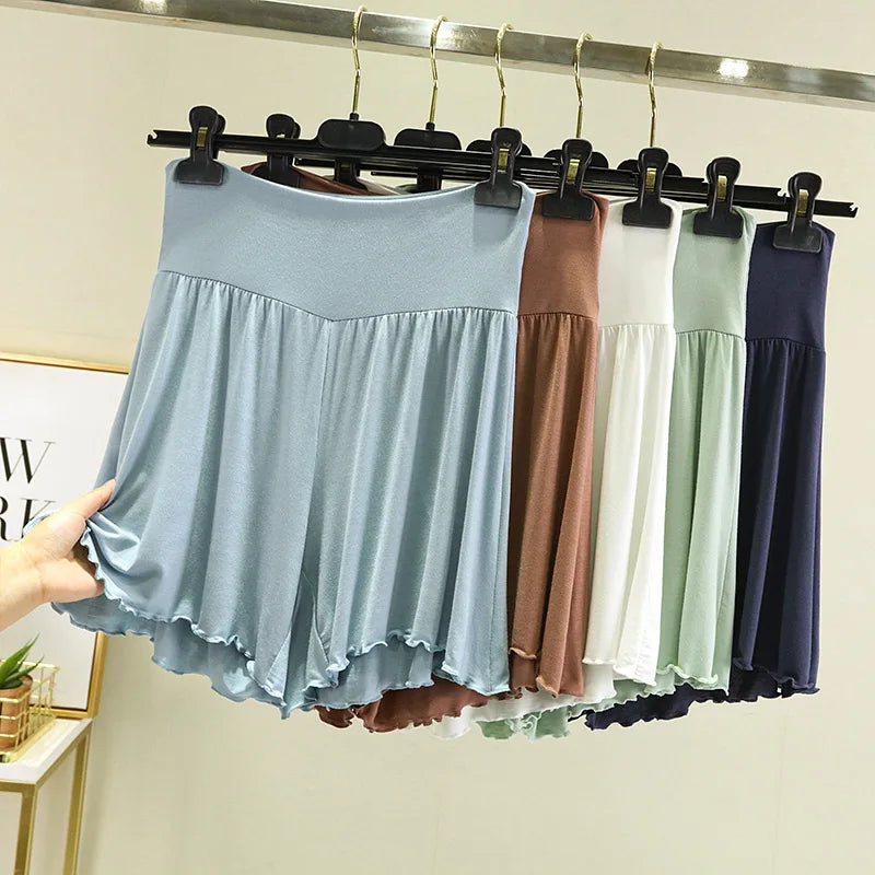 Modal Summer Shorts Sleep Bottoms Women Pure Color Casual Sleepwear Pants 2026 Loose Short Home Wide Leg Pants