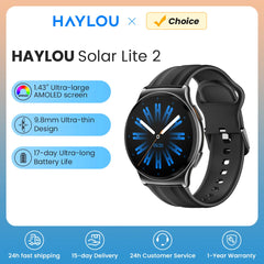 HAYLOU Solar Lite 2 Smartwatch 1.43'' AMOLED Display 24h Health Monitoring 150+ Sports Modes Voice Calling Smart Watch 1ATM
