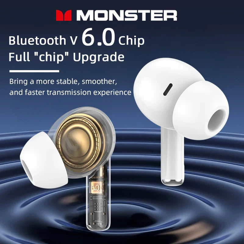 Monster MQT39 Wireless Bluetooth 6.0 Earphones TWS Hifi Stereo Headphones Noise Reduction Gaming Earbuds Sports Headset With Mic