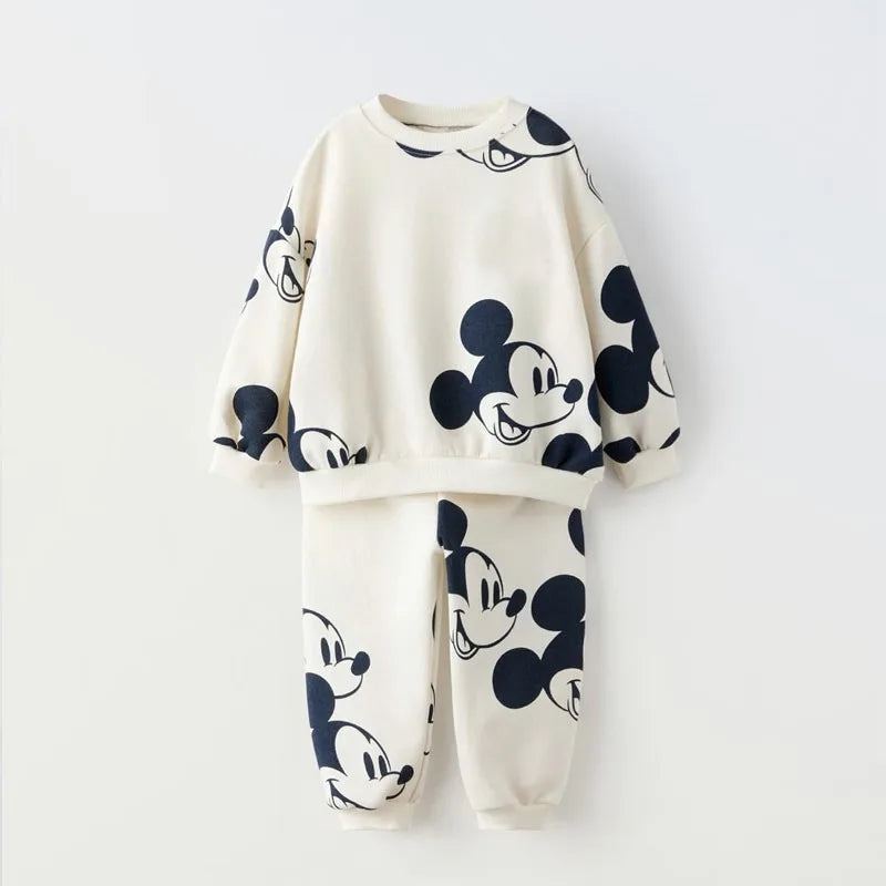 Boys Full Print Outfits Sweatshirt+Pants Two Piece Set Toddler New Trendy Hoodies Casual Loose Long Sleeve Suits