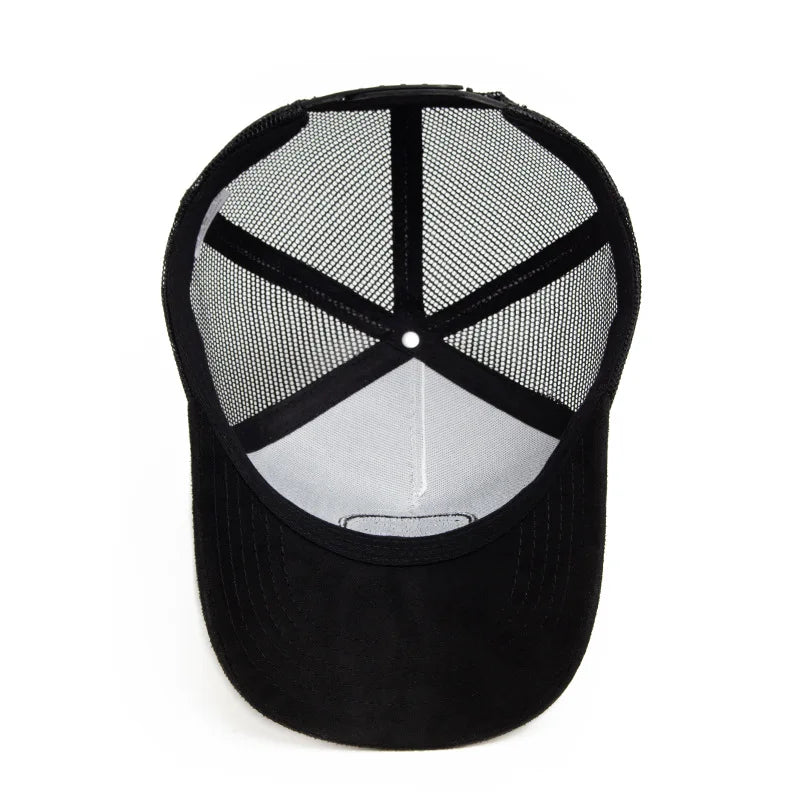 Spring Summer Suede 5 Panel Mesh Baseball Cap Big Head Unisex Trucker Hat Men And Women Sport Snapback Caps Leisure Gorros