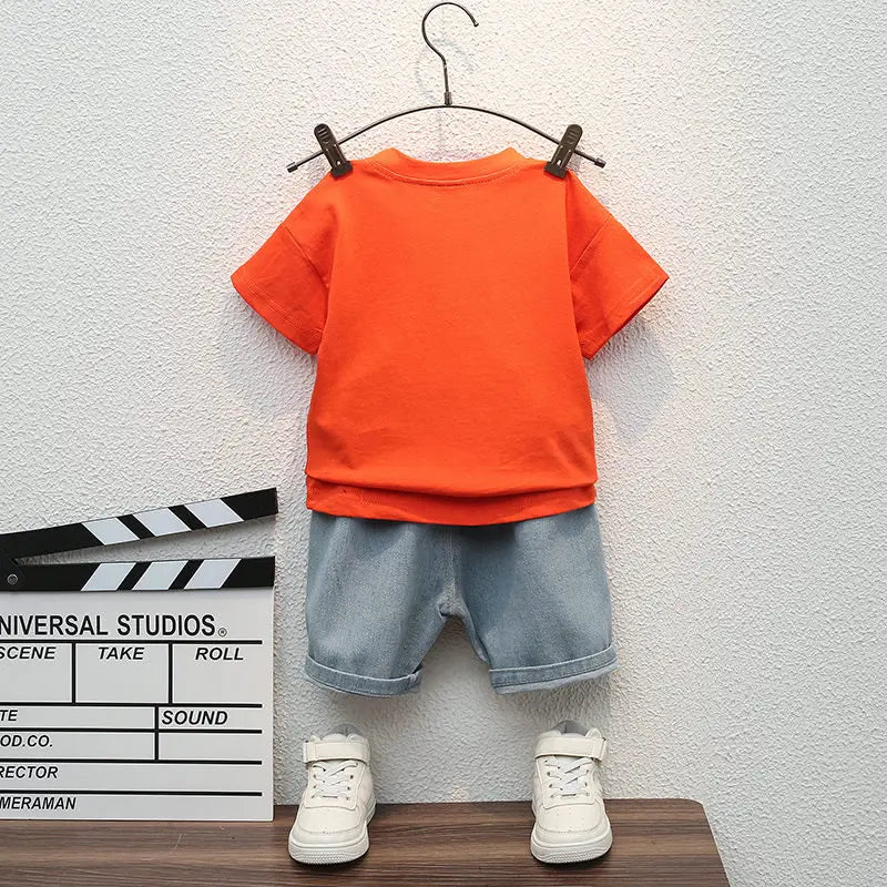 Summer Casual Children's Clothing Set Baby Boys Girls T-Shirt Short Pants 2pcs Suit Toddler Infant Coat for Kids 1-5 Years