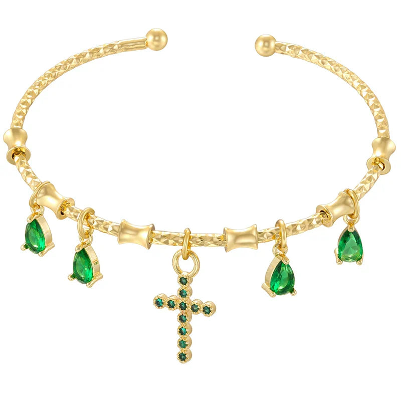 ZHUKOU candy charms bracelet for women Gold color romantic round charms bangles lady birthday gifts Man bracelet Jewelry VL338