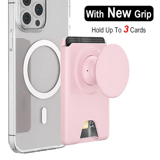 Grippopso Universal Magnetic Wallet With Expanding Phone Grip,Phone Card Holder Solid SocketWallet For IPhone Samsung Wallets