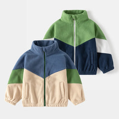 Children's Jackets Color-matched Fleece Jacket Baby Girl Winter Clothes Boys Clothes