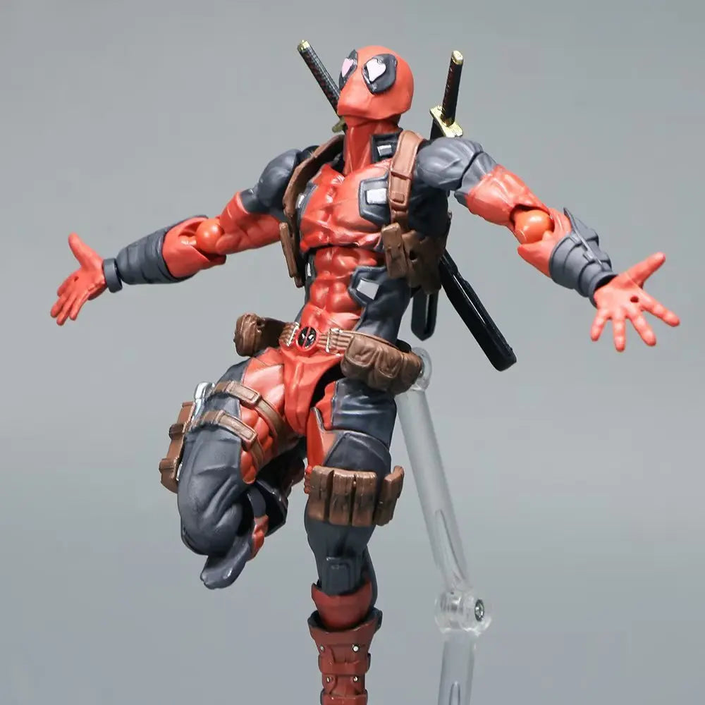 AMAZING YAMAGUCHI Deadpool & Wolverine 2.0 Grey Action Figure Mutants Joint Movable KAIYODO Wade Model Movie Toys for Kids Gift