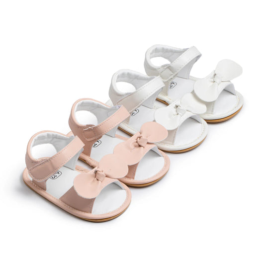 KIDSUN Newborn Baby Girls Summer Garden Sandals Shoes 0-18 Months Toddler Rubber Sole Casual Walking Shoes