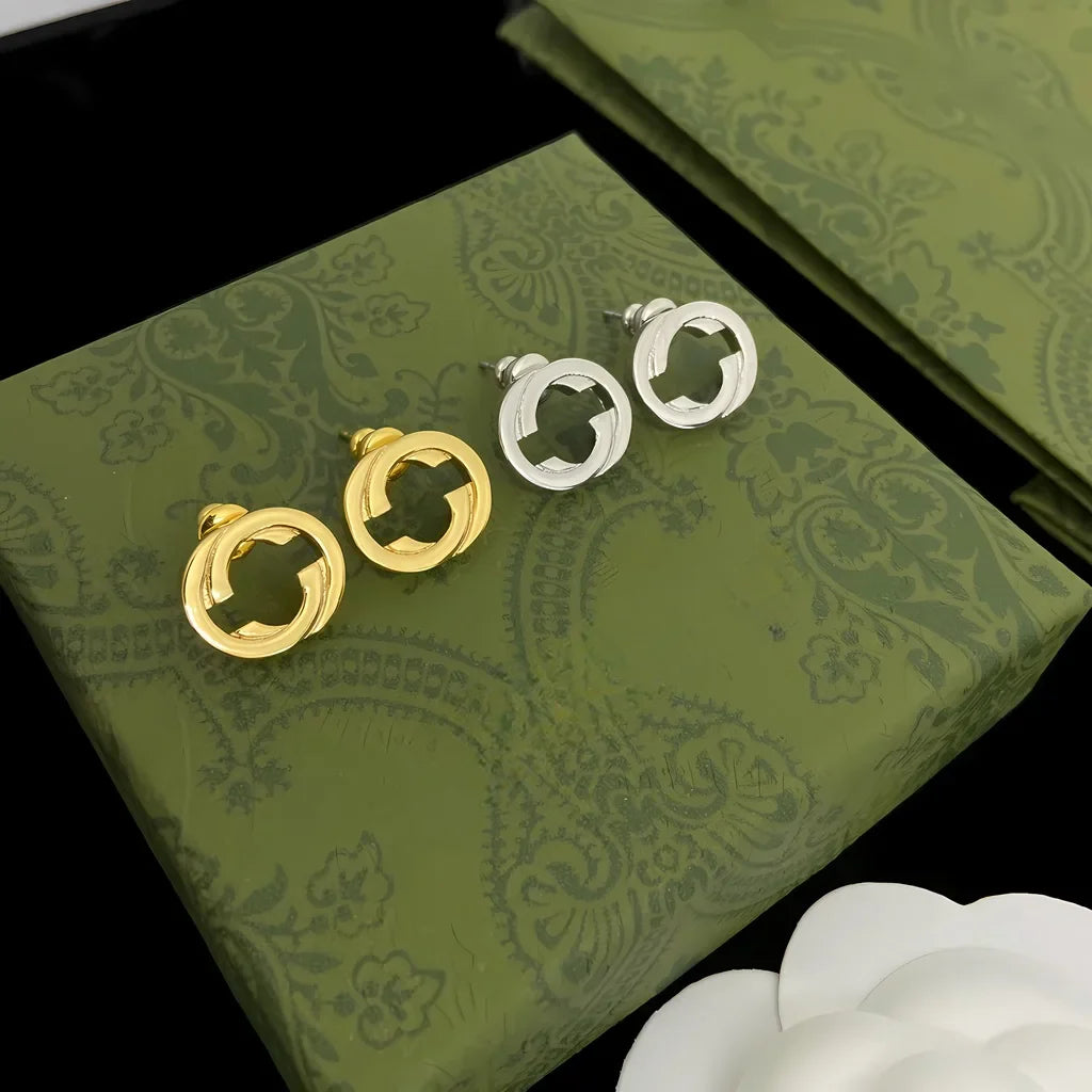 Women Earring Brass Round Stud Elegant Delicate Stainless Steel Gold Silver Minimalist Trendy Design For Daily Party Wear