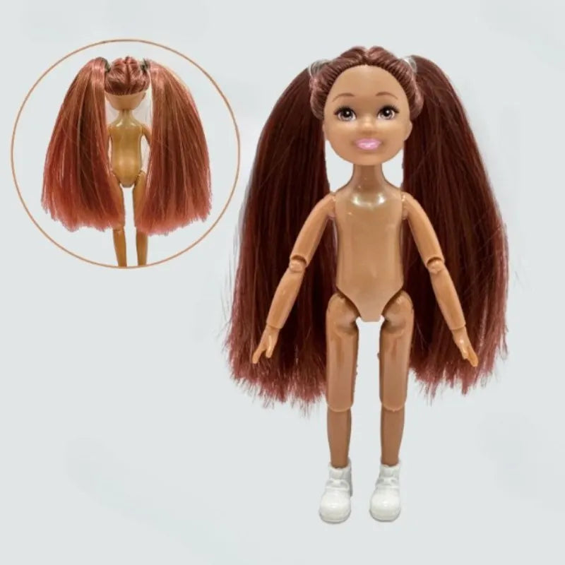 5-inch Little Doll Tan Skin 14.5cm Height Girl Dress Up Toy for Children Girls