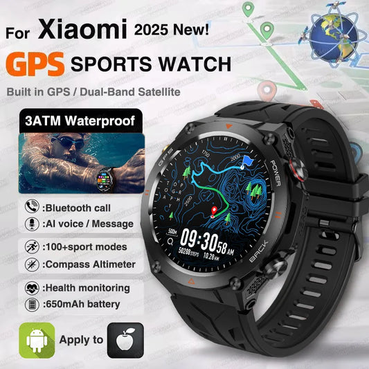 Xiaomi GPS Sports Smart Watch Men Waterproof Fitness Tracker Bluetooth call
