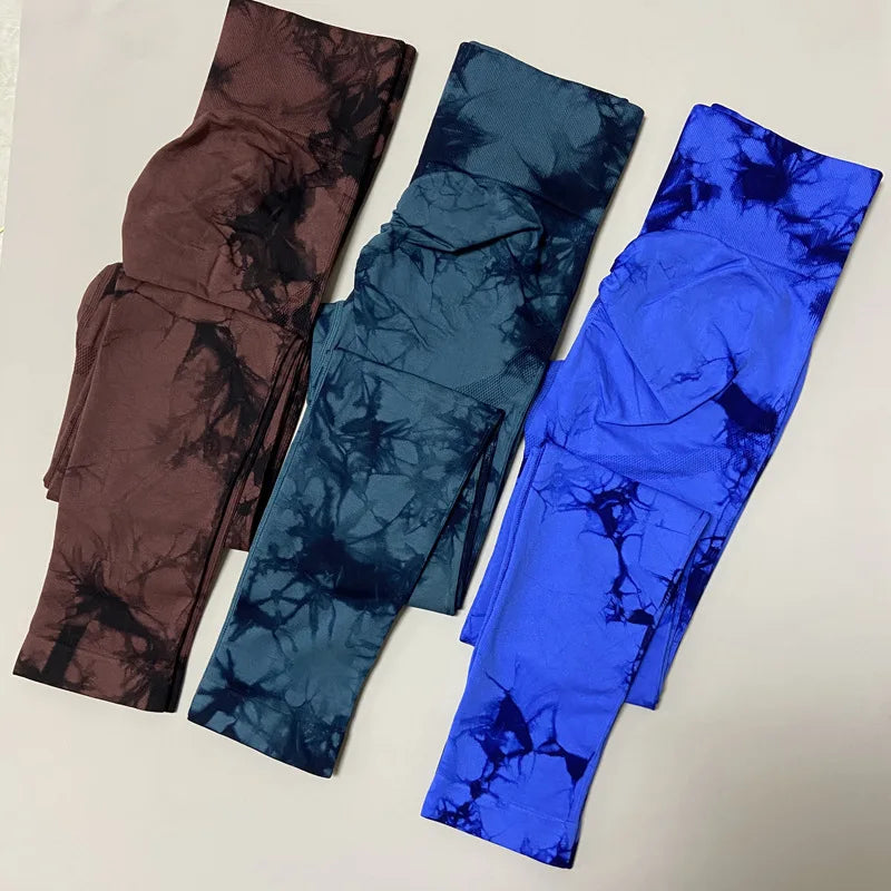 Tie Dye Seamless Leggings Push Up Women Mallas Sports Fitness Contour Yoga