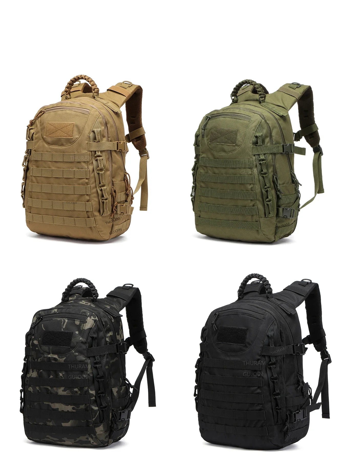 38L Tactical Backpack Style, Large Capacity Waterproof Outdoor Rucksack with MOLLE System, Hiking Camping Travel Bug Out Bag