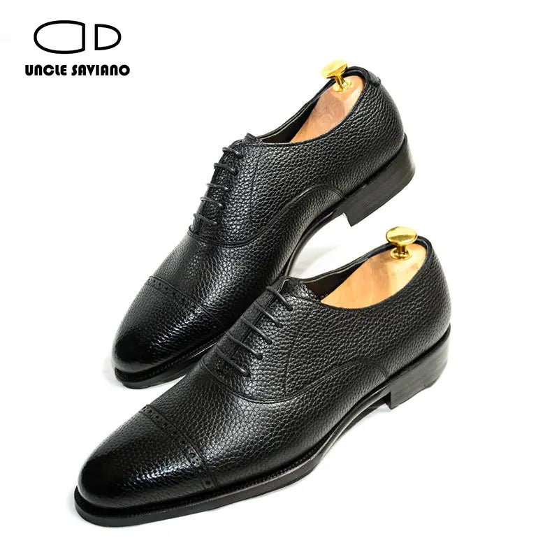 Uncle Saviano Elegent Oxford Men Dress Shoes Formal Wedding Best Man Shoe Business Office Genuine Leather Designer Mans Shoes