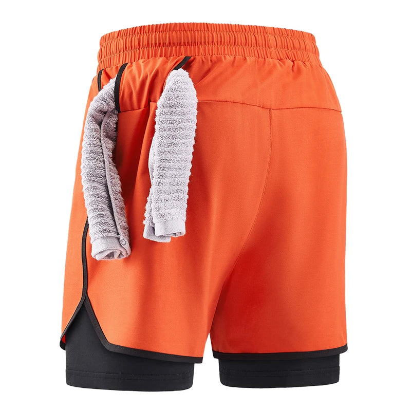 Men Running Shorts Gym Sports 2 in 1 Camo Quick Dry Workout Training Gym Fitness Jogging Short Sweatpants Summer Men Sportswear
