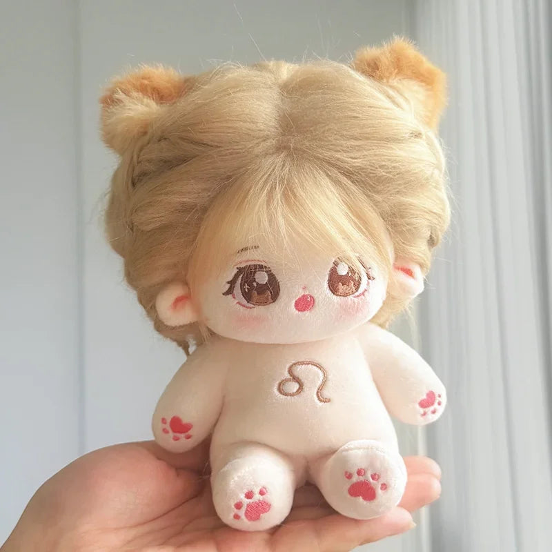 20cm Kawaii Plush Cotton Doll Cute Lovely Naked Stuffed Toy DIY Zodiac Idol Dolls Girls Kids Girlfriends Collection Gift
