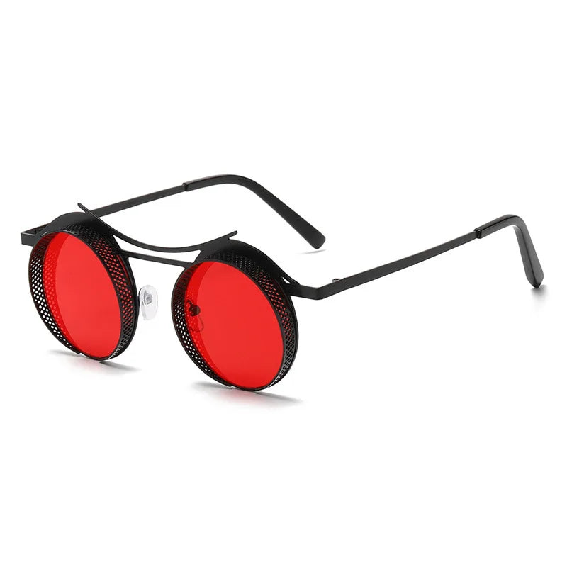 OEC CPO Steampunk Round Sunglasses Women Men 2023 Metal Mesh Personality Sun Glasses Female Eyewear Goggle UV400 Shades Oculos