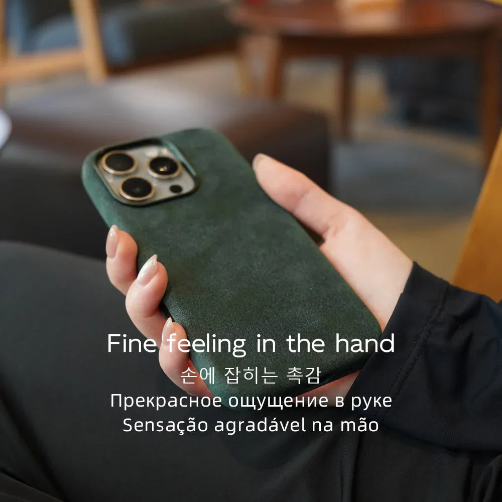 Case for iPhone 17 16 Pro Max Compatible Magsafe Business Supercar Interior Same Suede Leather Phone Cover