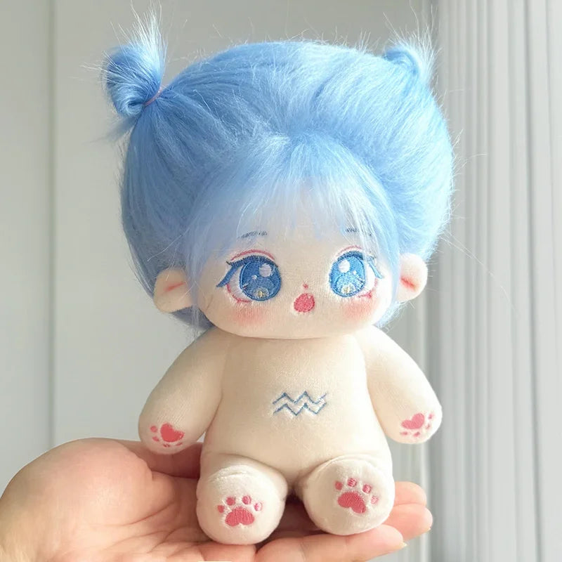 20cm Kawaii Plush Cotton Doll Cute Lovely Naked Stuffed Toy DIY Zodiac Idol Dolls Girls Kids Girlfriends Collection Gift