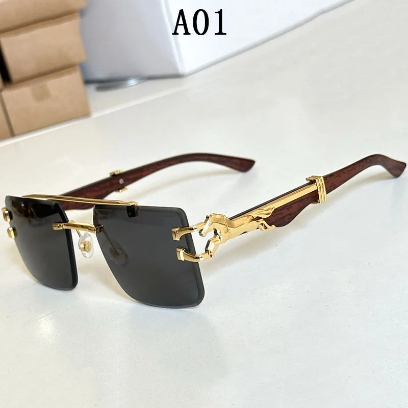 Sunglasses Women Square Rimless Sunglasses For Men Vintage