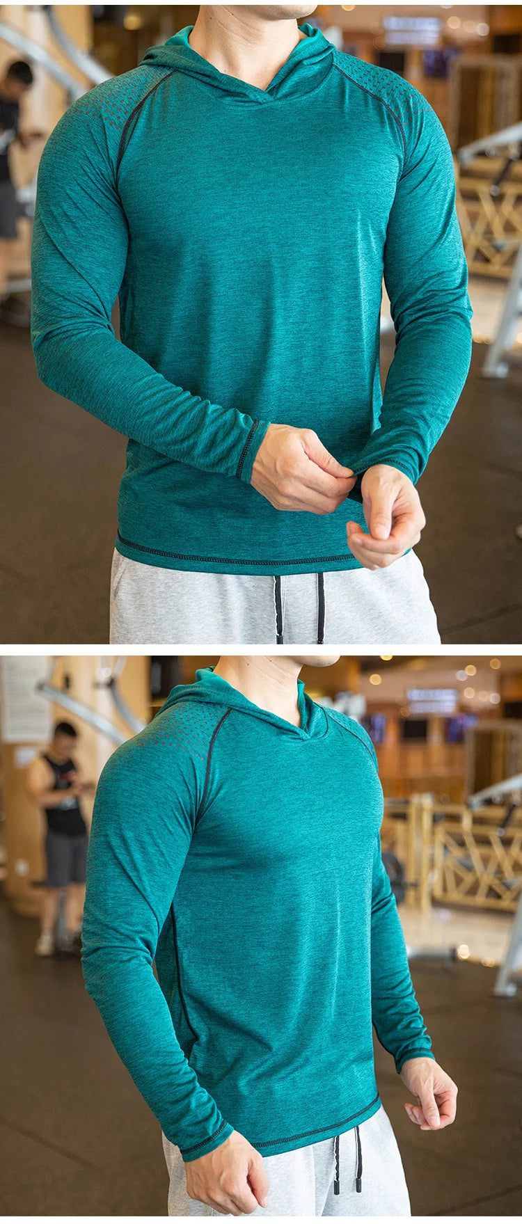 Men Hoodies Summer Running Fitness Casual Hooded Quick Dry Sweatshirts