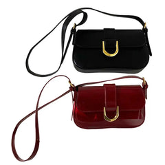 Women Buckle Hobo Bag Strap Adjustable Patent Leather Shoulder Bag Casual