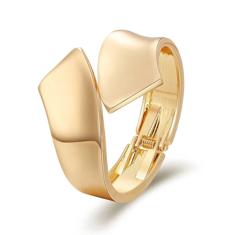 Mewanry Smooth Irregular Geometric Cuff Bracelets For Women Couples Exaggerated Simple Temperament Classic Engagement Jewelry