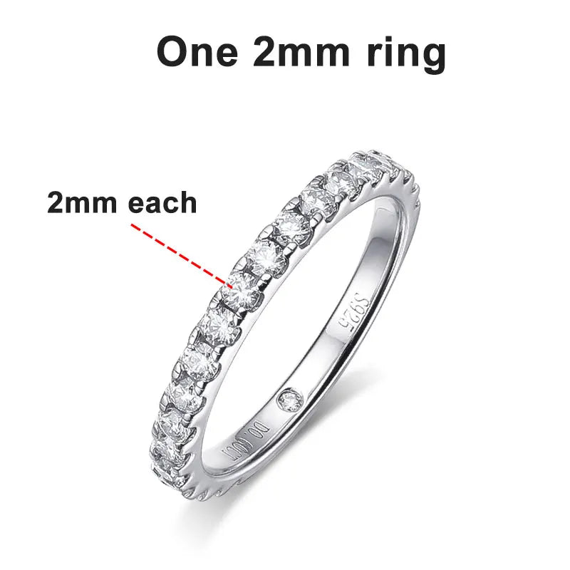 KNOBSPIN D VVS1 Moissanite Rings for women Sparkling Diamond Bridal Sets with GRA s925 Sterling Sliver Plated 18k Eternity Band