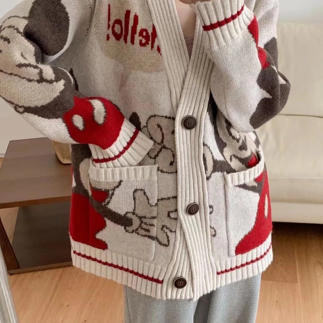 Cardigan Donald Cartoon Sweaters for Women Coat