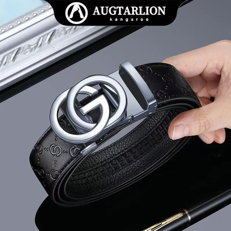 New genuine leather fashionable printed men's belt trend business versatile jeans belt for men