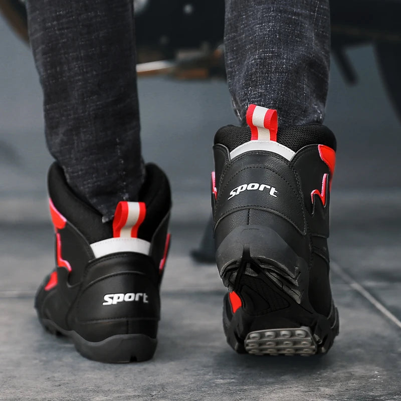 Motorcycle shoes men high top professional Riding boots Fashion outdoor plus size casual soft sole sports boots Motorcycle boots