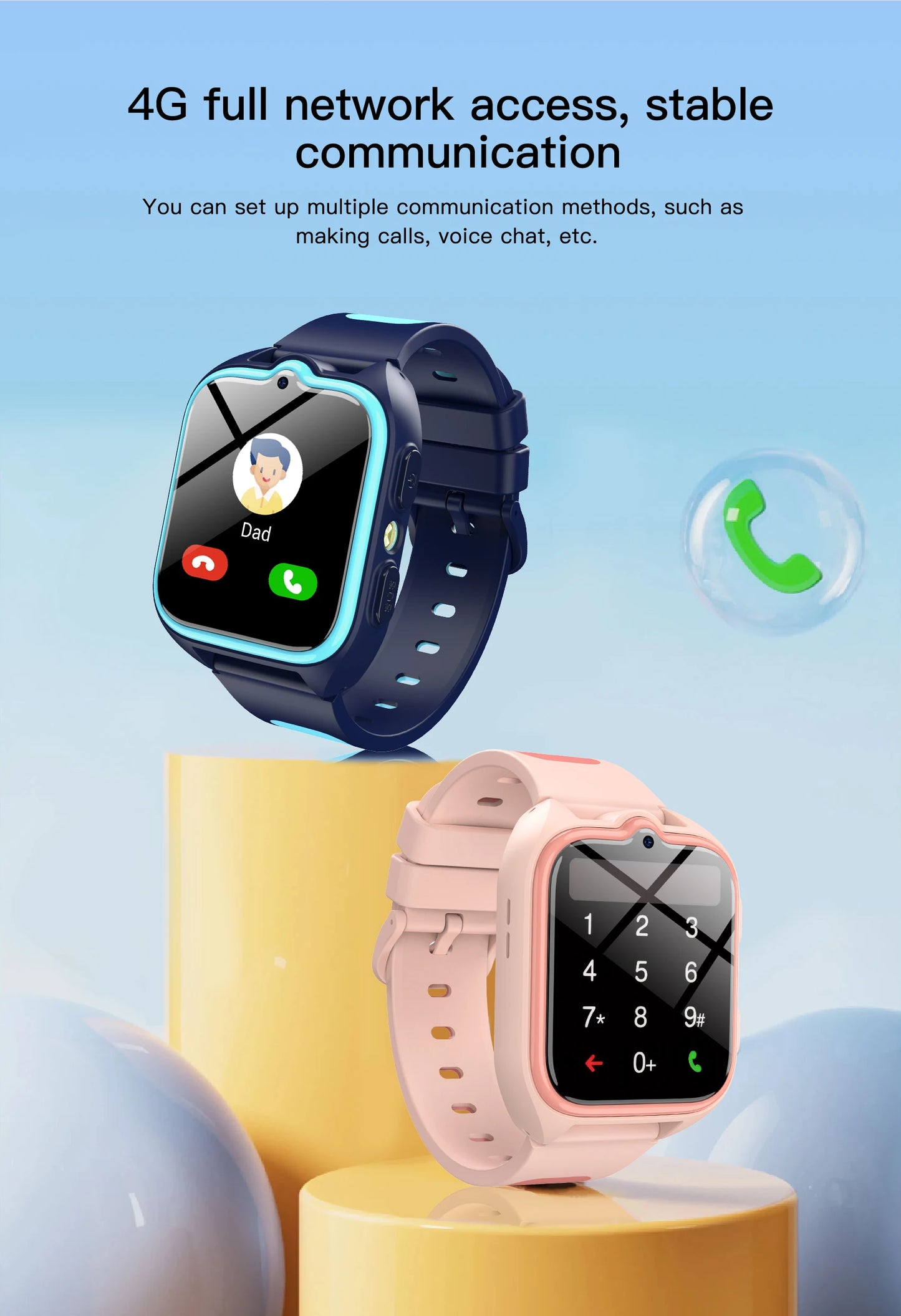 Blackview Z30 Kids Smart Watch Children Phone Watch, LBS+WiFi+GPS Triple AI Positioning, 4G Video Call, Phone Watch Smartwatch