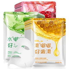 15Pcs Fresh Fruit Face Mask Snail Hyaluronic Acid Hydrating Firming Skincare Sheet Masks Facial Mask Korean Cosmetics