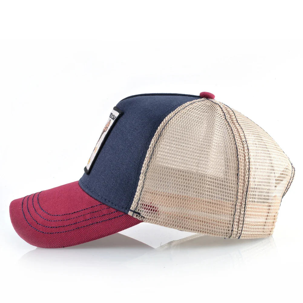 Fashion Trucker Caps With Embroidery Goat Patch Four Seasons Snapback Baseball Cap For Men Women Adjustable Visor Hat