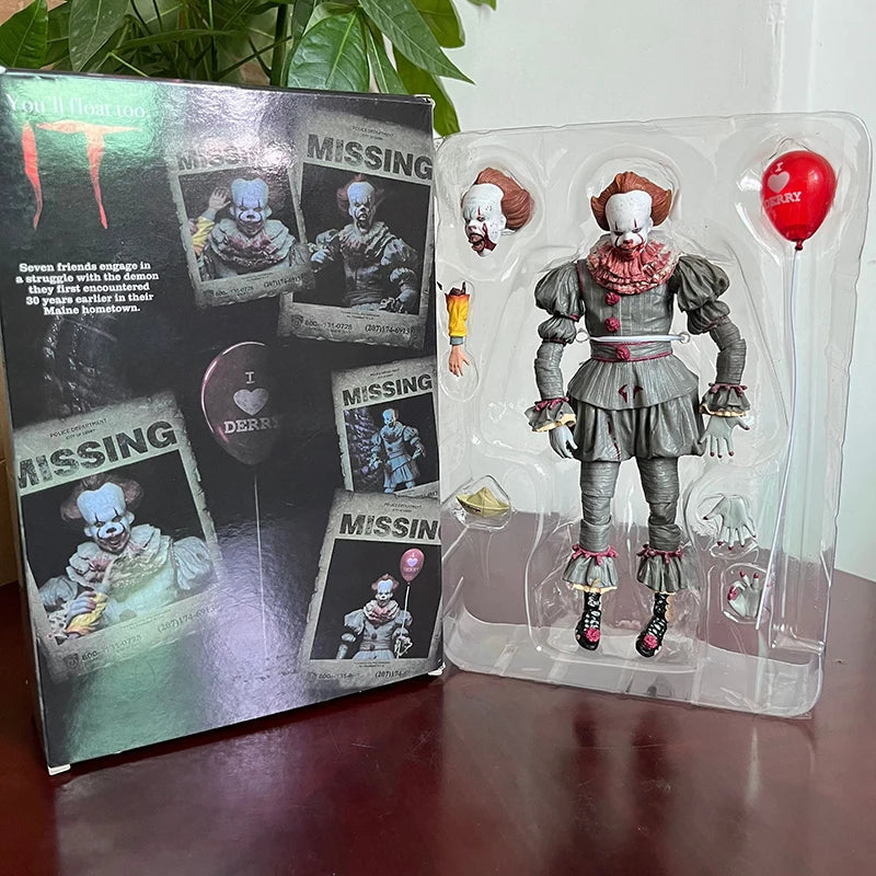 NECA Pennywise Joker Action Figure Toy Doll Horror Halloween Christmas Gift 18cm Bookshelf Ornament