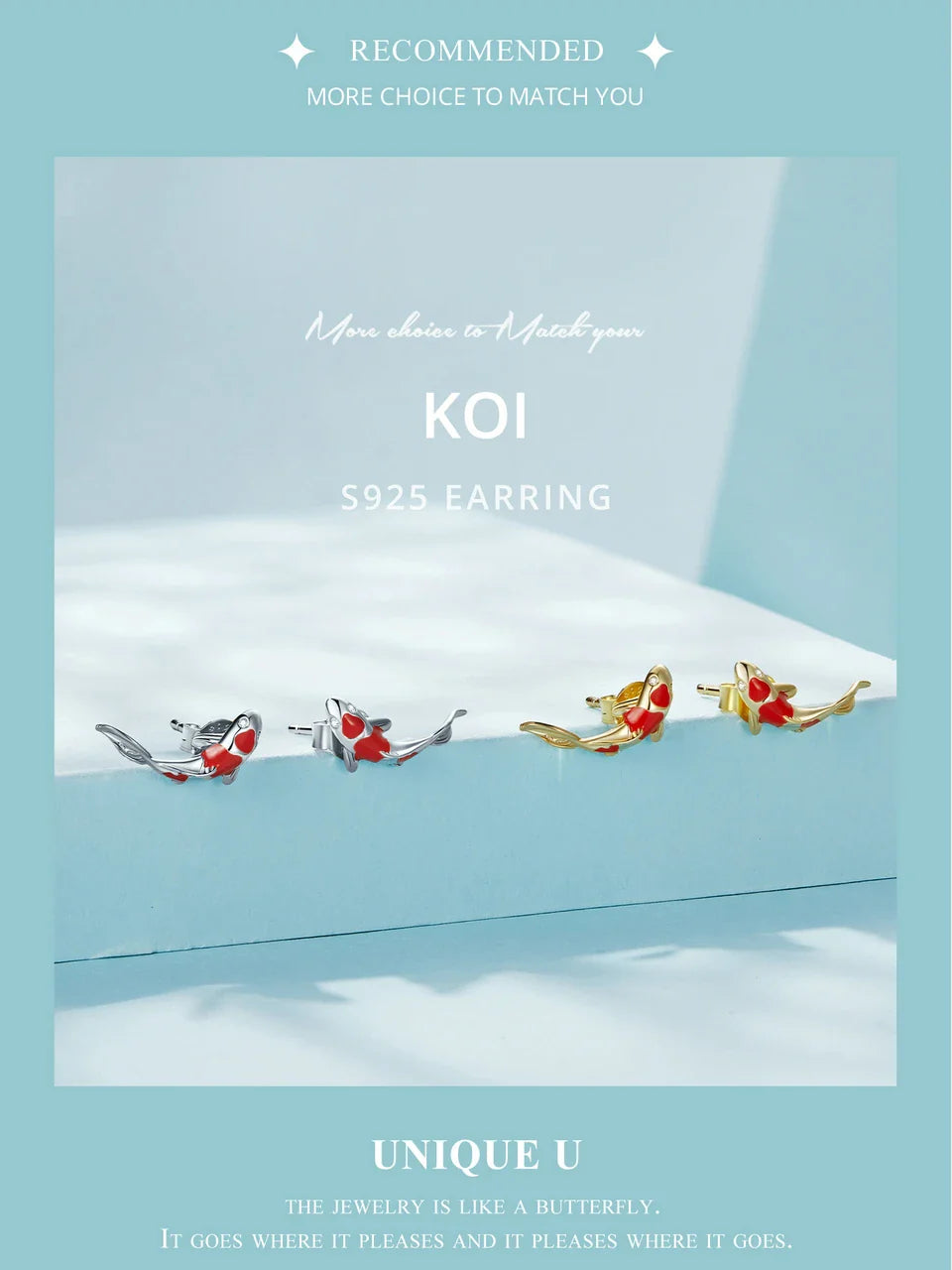 BAMOER Guardian Lucky Fish Rope Chain Bracelet Earrings Ring for Couple 925 Sterling Silver Enamel Jewelry Friendship Fashi