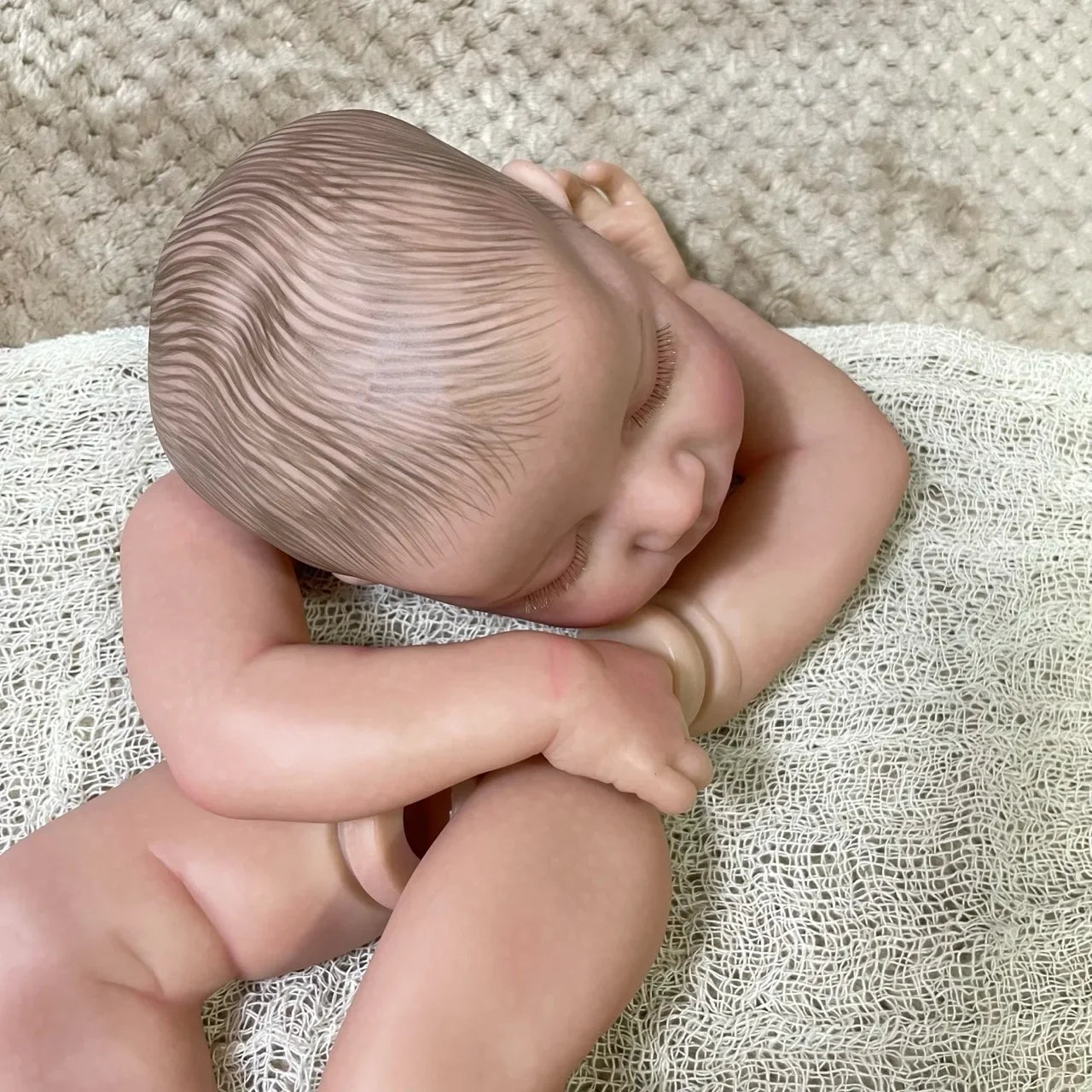 19inch Already Painted Reborn Doll Parts Levi Unassembled Lifelike Baby 3D Painting with Visible Veins Cloth Body Included
