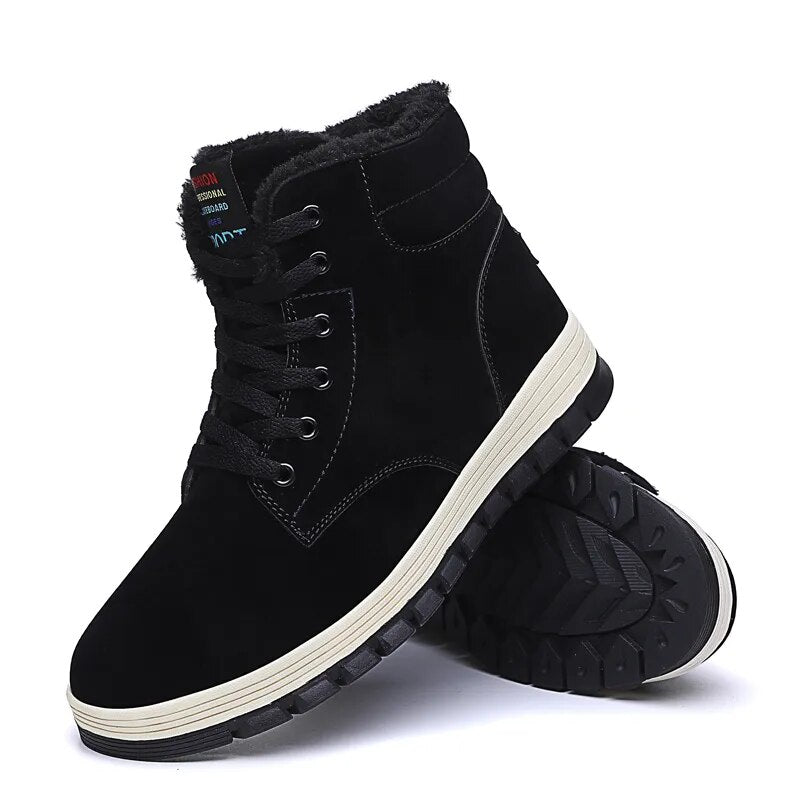 Men's Winter Sneakers High Top Boots Motorcycle Ankle Military Cotton Wool Shoes For Men Winter Boots Man Shoes Plush shoes