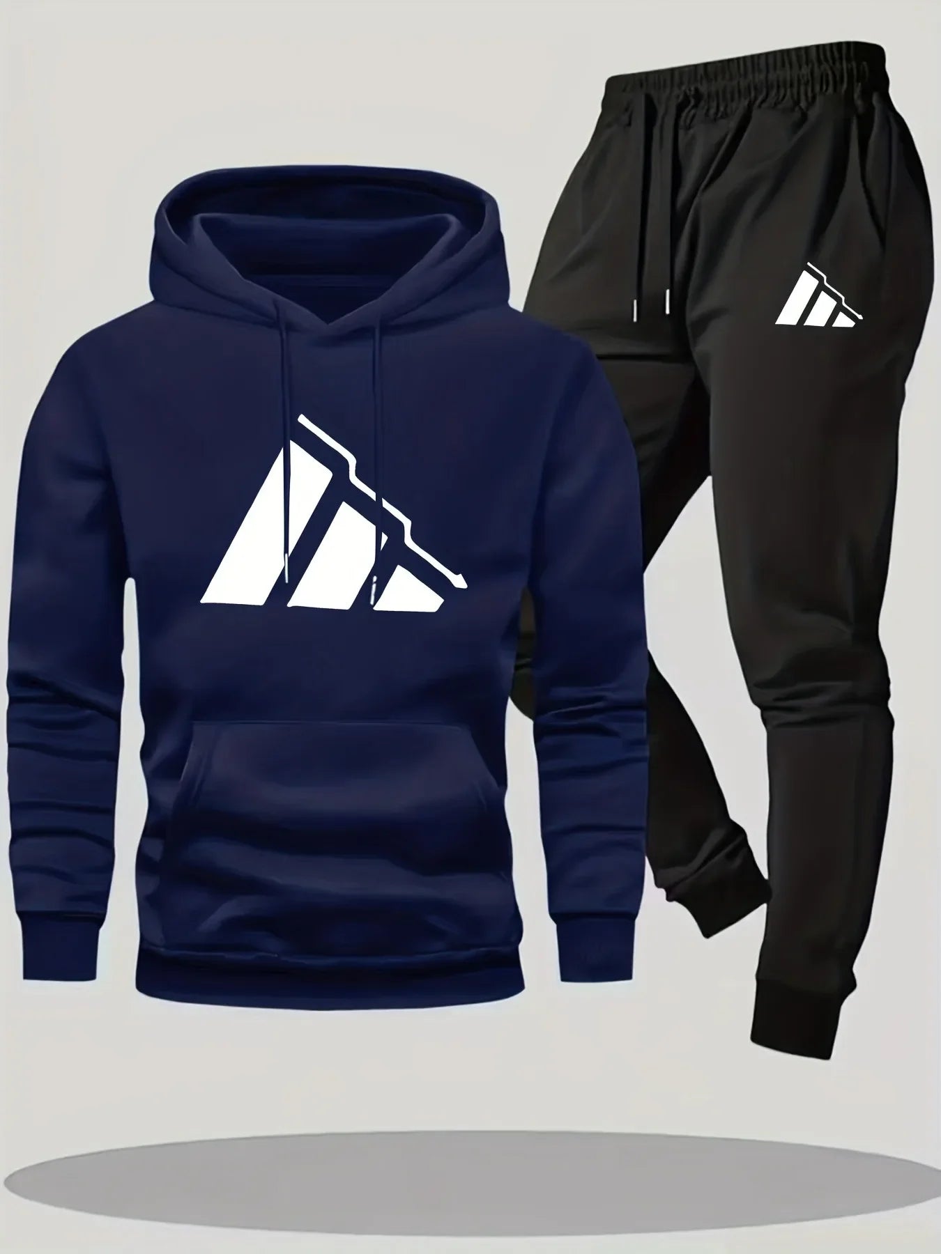 Family Matching Hoodie Set Parent Child Cotton Two Piece Outfit Black White Logo Print Casual Loungewear Comfortable