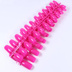 120pcs Medium Square Rose pink Fake nails Detachable And Reusable Jelly Glue 5pc Cuticle Pusher, Suitable For Girls Women