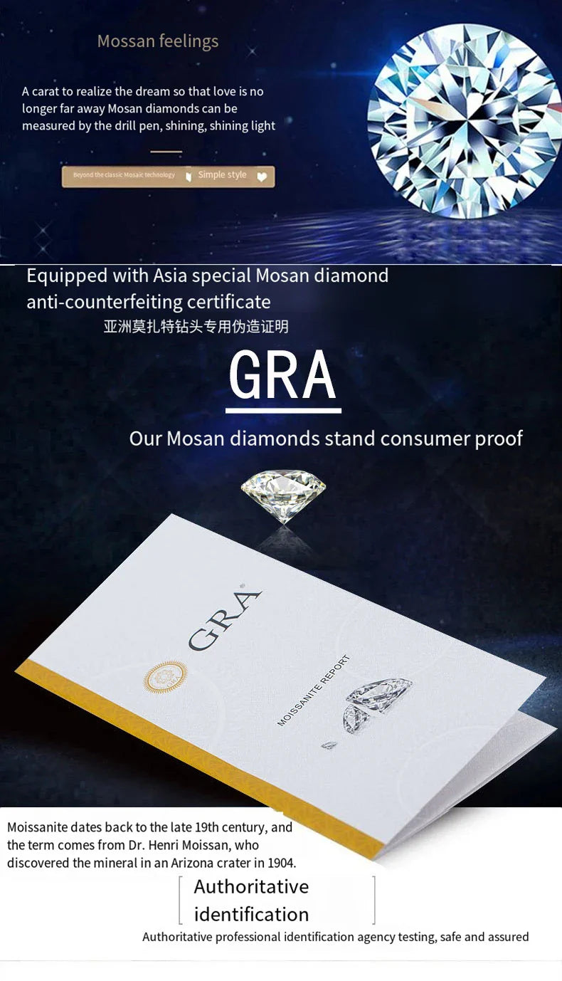 QMSHR 925 sterling silver Moissanite ring for women,Gra-certified  plated with white gold engagement jewelry gift