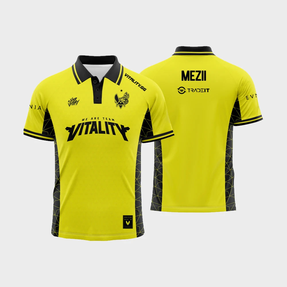Team Vitality Esports Club 2025 Summer New Uniform CS2 Pro League Training Jersey ZywOo Men's Breathable Short-sleeved Boys Tops