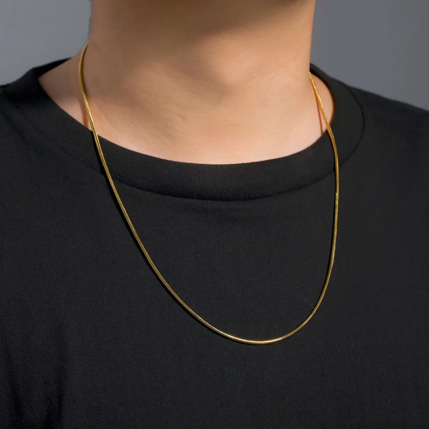 Skyrim Stainless Steel Gold Color Round Snake Chain Necklace Women Men Long Neck Chains Trendy Punk Jewelry Gift Wholesale