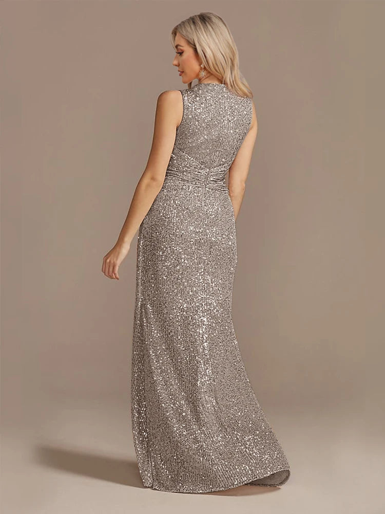 Formal attire Dresses: Floor Length V-Neck Evening Party Dress Women
