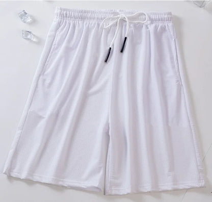 2024 New Men's Sports Shorts Fast Slow Run Breathable Quick-Dry Mesh Shorts Gym Fitnesssolid Color Polyester Casualwear